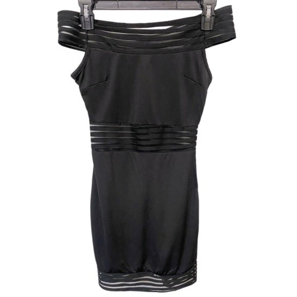 Unbranded Women’s Off Shoulder Sheer Black Dress